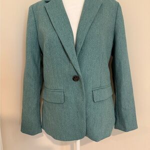 LOFT Green Blazer Tailored Suit Jacket